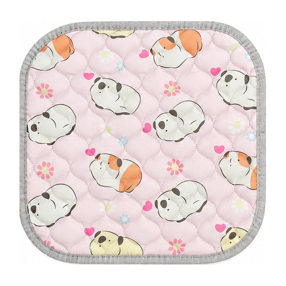 Small animal cage mat with heart print, 11 x 11 in