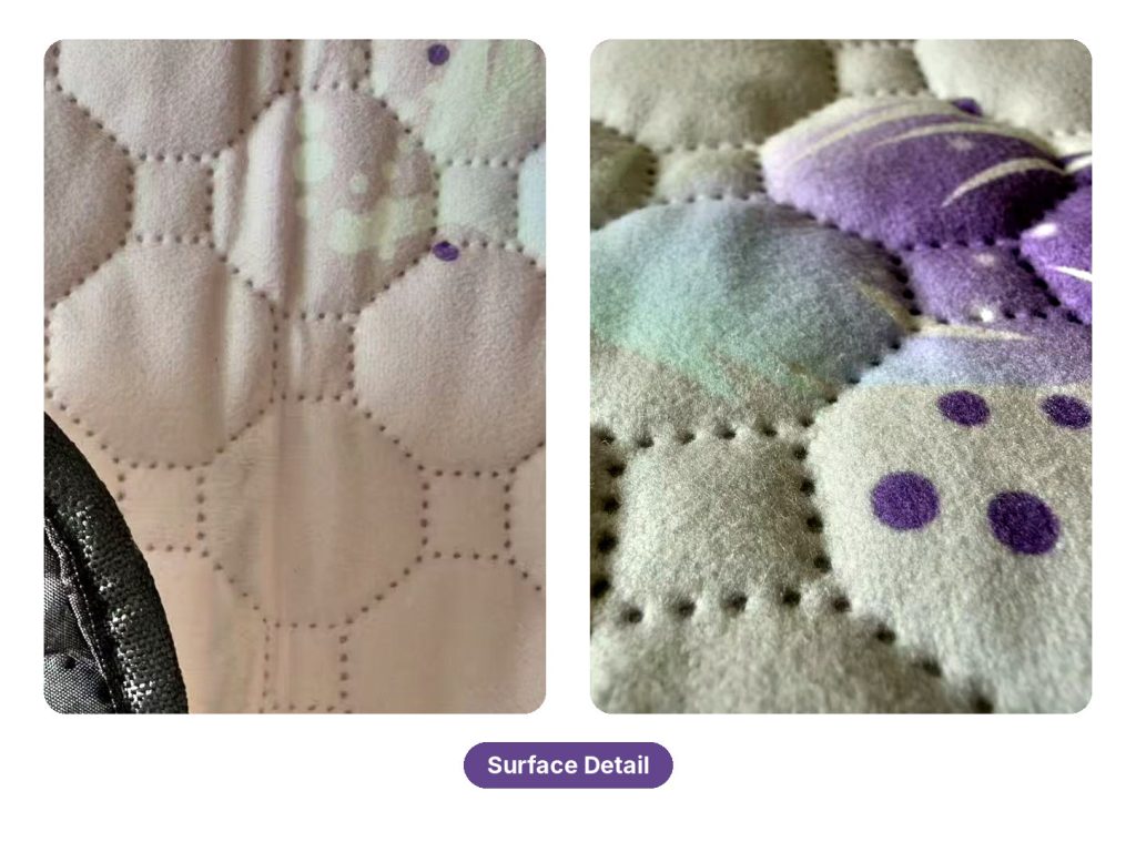 Washable Pet Pad, Feather Print surface detail
