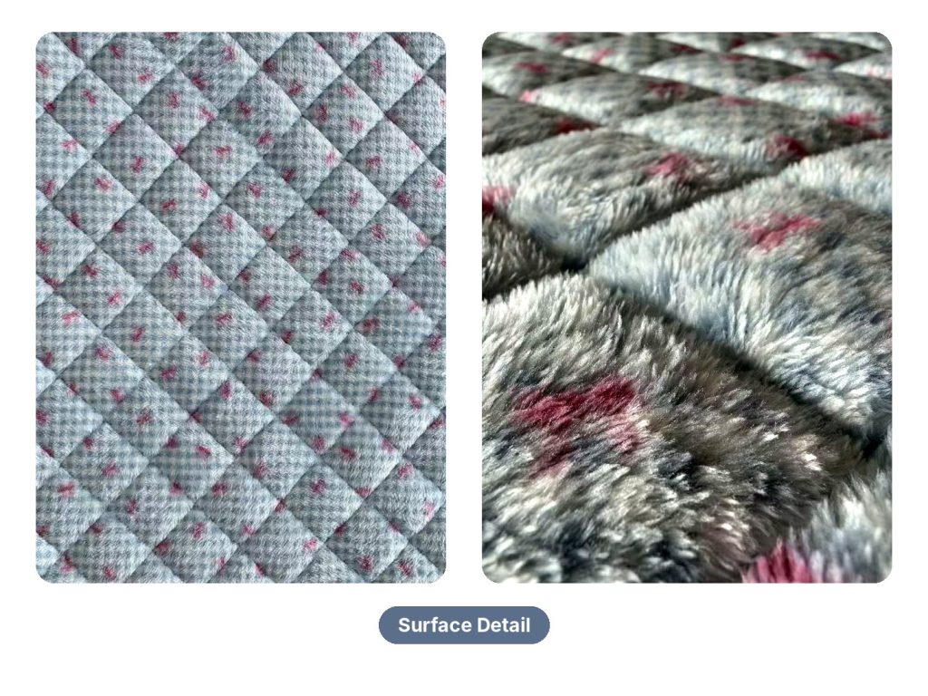 Washable Pet Pad, Plush Plaid surface detail