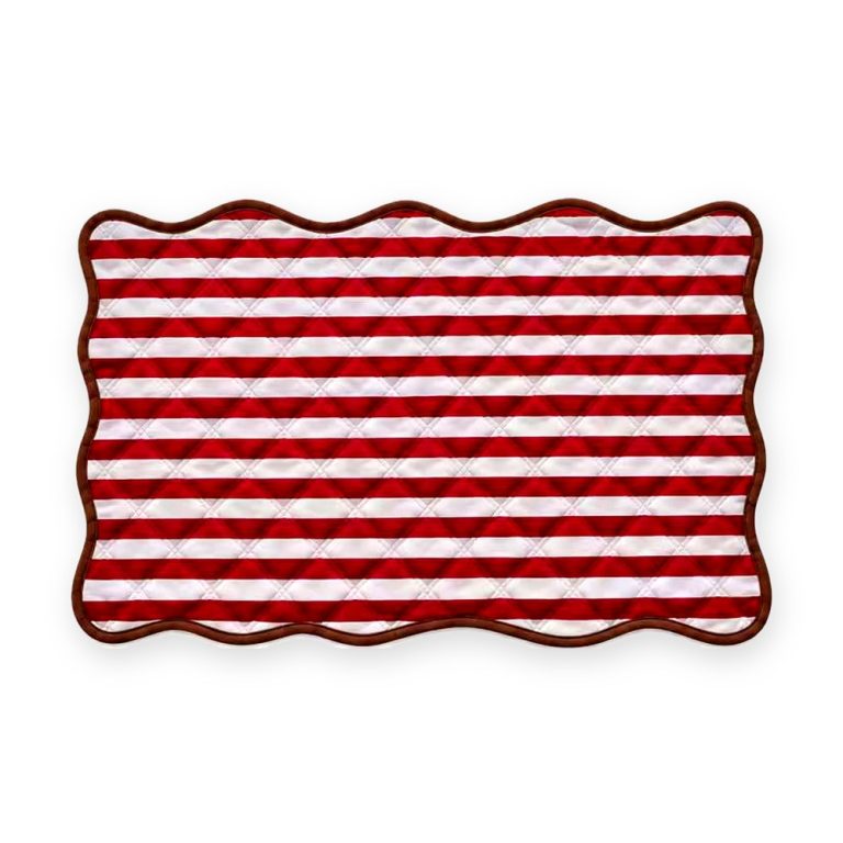 Washable Pet Pad, Red Stripe