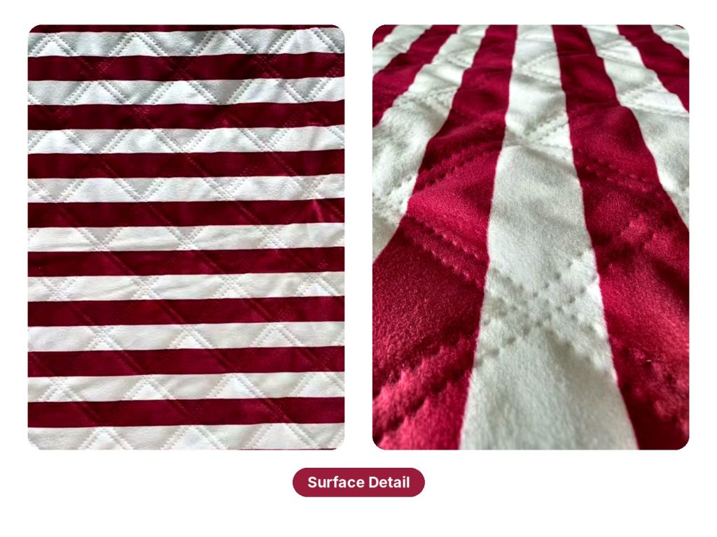 Washable Pet Pad, Red Stripe surface detail