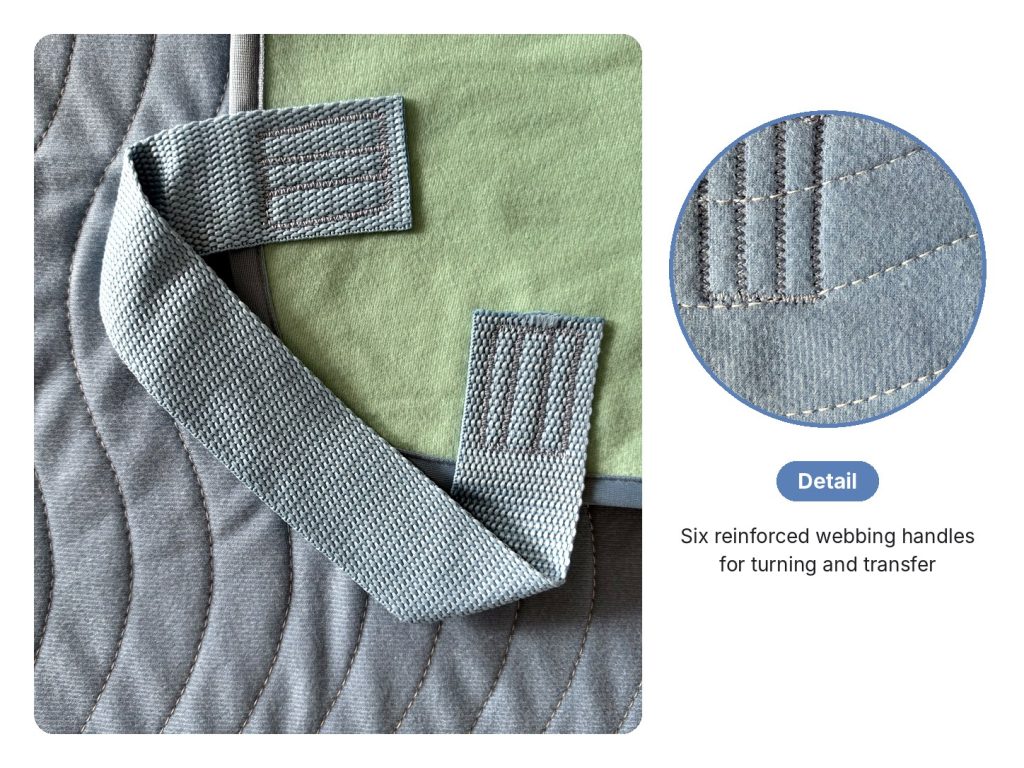 Reinforced stitching where the webbing handles attach